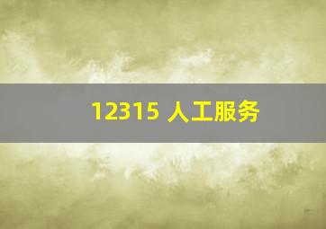 12315 人工服务